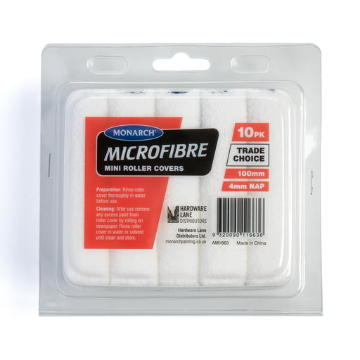 Monarch Microfibre Mini Roller Cover – 4mm Nap – 10PK